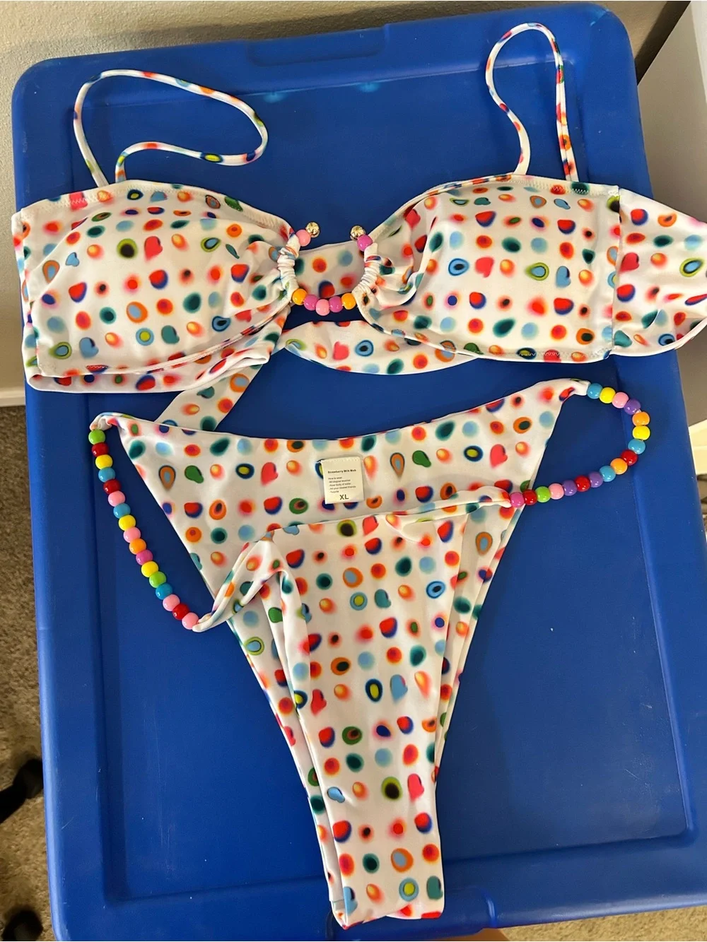 Strawberry milk mob roygbv bikini M top XL bottom